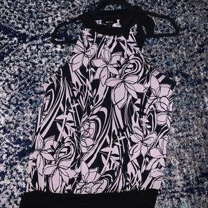 Black and grey high neck tank top